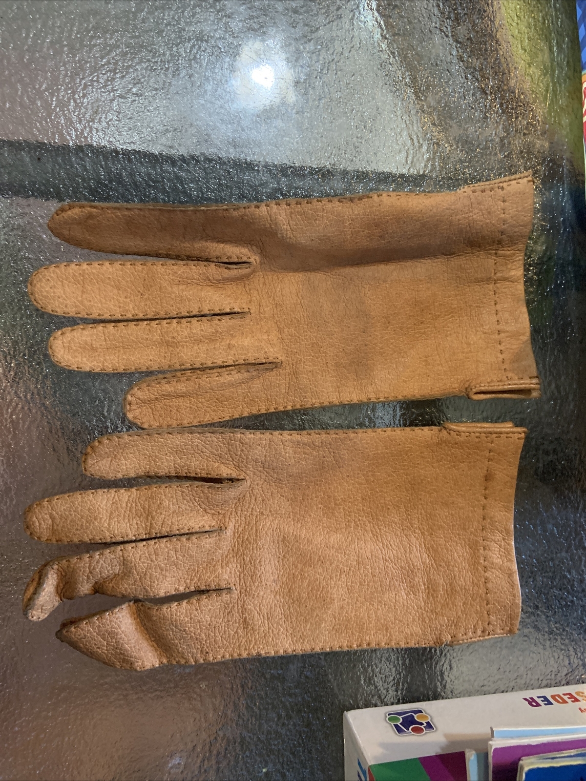 Vintage Eddie Bauer Camel Pigskin Leather Gloves Wome… Gem