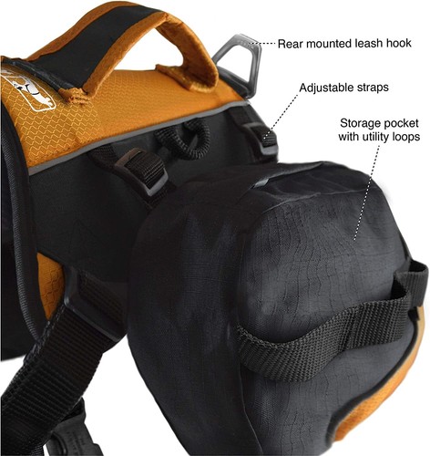 Kurgo Baxter Rucksack (14-38 kg) - Schwarz / Orange - Bild 2 von 9