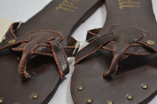 O'Neill SCARLETT Brown Metal Studs Leather Upper Discounted Women's Sandals - Picture 3 of 6
