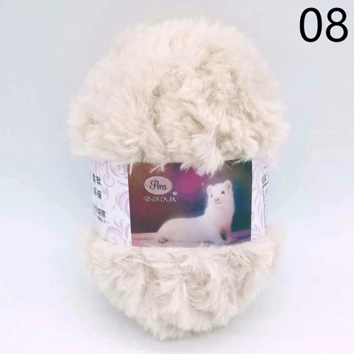 50g weicher Kunstfell Nerz Fleece Mischgarn Faden für Pullover Schal Handstricken - Bild 8 von 36