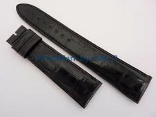 JLC Jaeger Le-Coultre Alligator  (19mm X 16mm) SHINY BLACK Padded Strap NEW!!