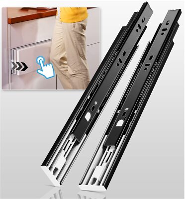 Push To Open Drawer Slides Full Extension Rail 10 12 14 16 18 20 22 24 Inch Hand