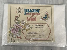 Vintage Lorraine Home Fashions of China Embroidered Tailored Panel 60x84 1024
