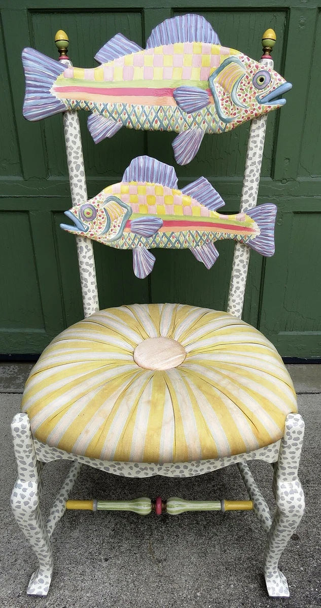 Mackenzie Childs Freckle Fish Side Chair