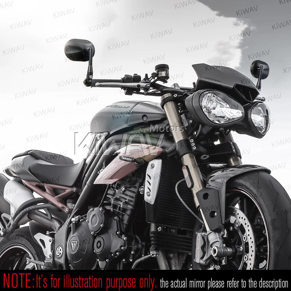 Handlebar Bar End Mirrors Stark Black for Triumph Speed Triple S 2016- - Image 2 of 4