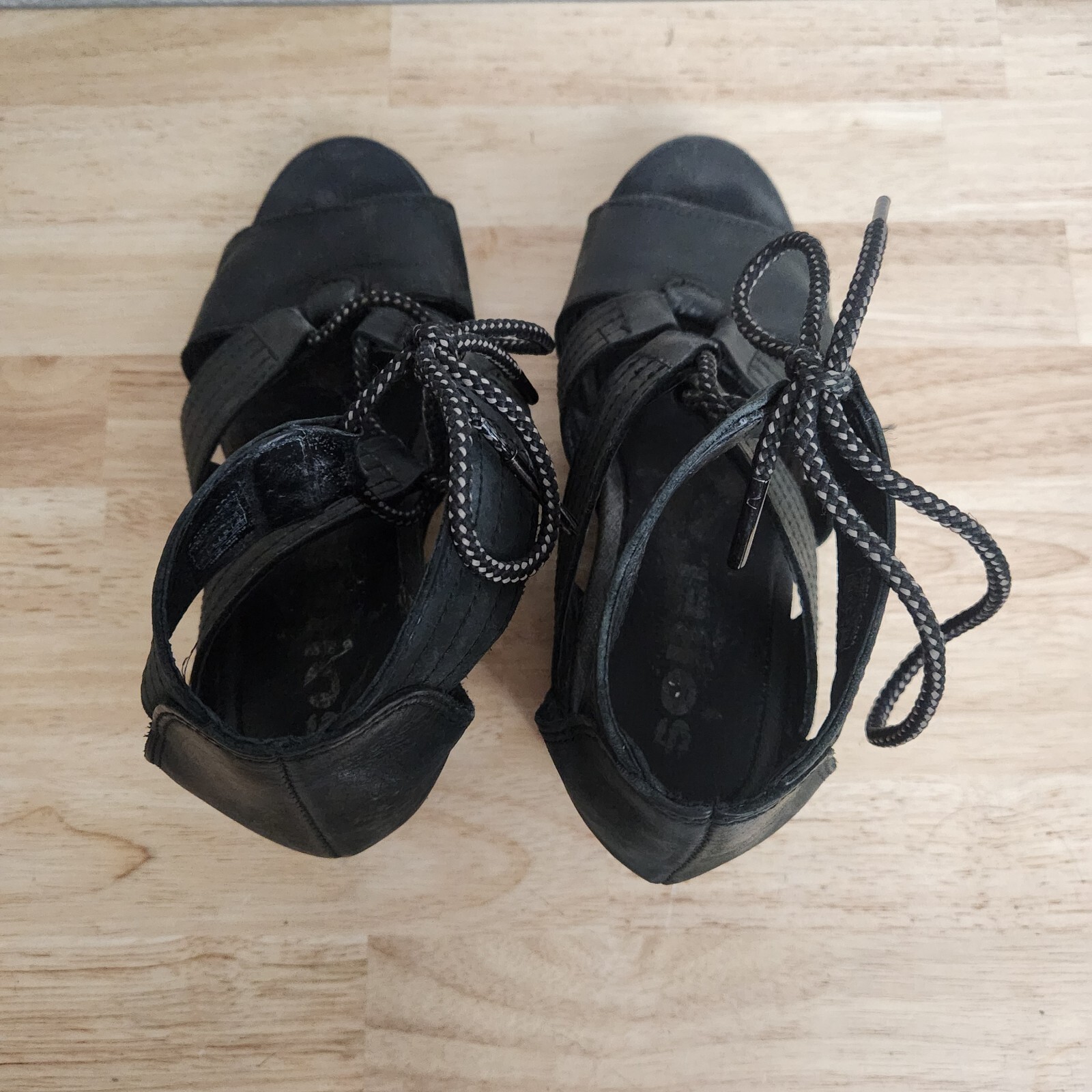 APL Scarpe Sorel donna 8 Joanie Il sandalo stringato pelle zeppa tacco nero