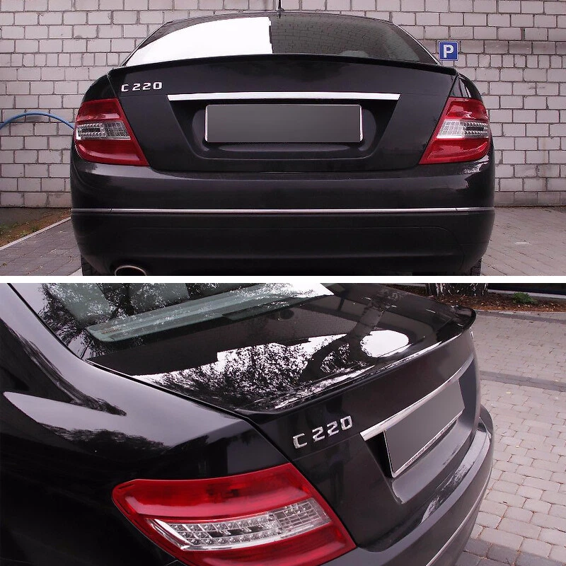 Fit For Mercedes Benz W204 C250 C300 2008-2014 A Style Trunk Spoiler Gloss Black - Image 2 of 4