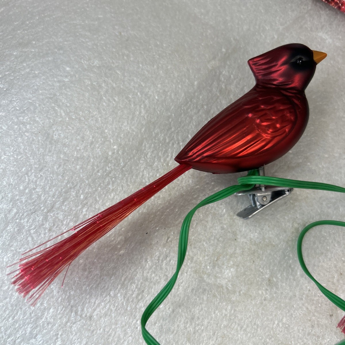 クリスマスプレート鳥シリーズ2002 Vintage 2002 Holiday Creations Cardinal Fiber Optic Red
