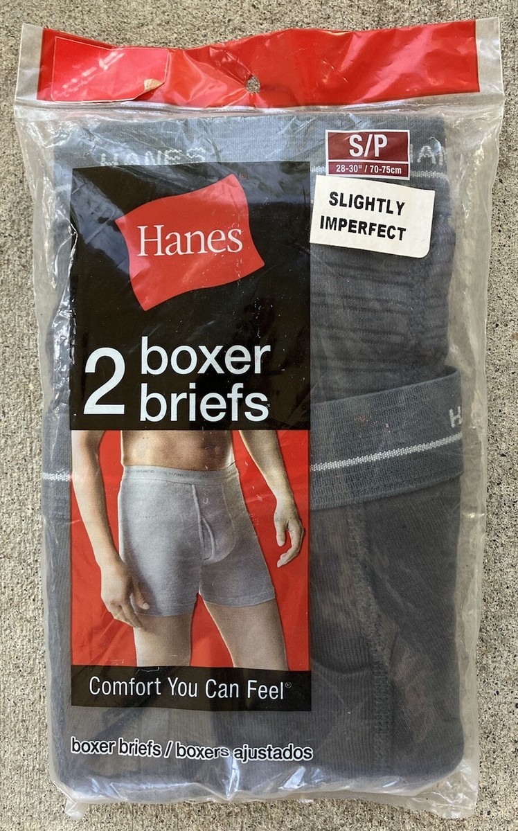 NEW Vintage HANES Boxer Briefs 2 Pack Charcoal Gray