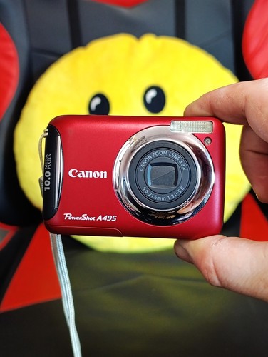 Canon PowerShot A495 10MP Compact Digital Camera Red Full Box - Tested OK - Picture 2 of 10