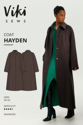 Vikisews Schnittmuster Hayden Mantel Damen UK 4-22