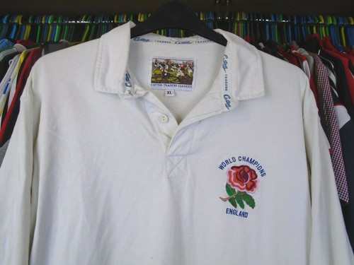 MAGLIA MAGLIA RUGBY ENGLAND WORLD CHAMPIONS COTONE COMMERCIANTI XL ADULTO