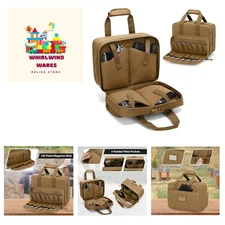 Tactical Gun Range Bag for 4 Handguns and Ammo, Pistol Duffle Bag with TSA Lo...