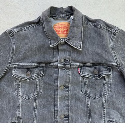 Levi's Jacket Men's Large Black Denim Jean Type 3 Trucker