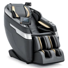 Gray 3D Full Body Massage Chair Zero Gravity Recliner SL-Track AI Voice Control
