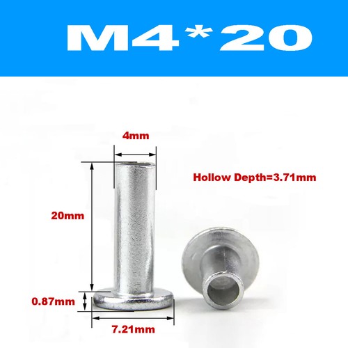 Aluminum Large Round / Flat Head Semi Hollow Rivet,Hollow Rivet, M2M2.5M3M4M5M6 - Picture 101 of 123