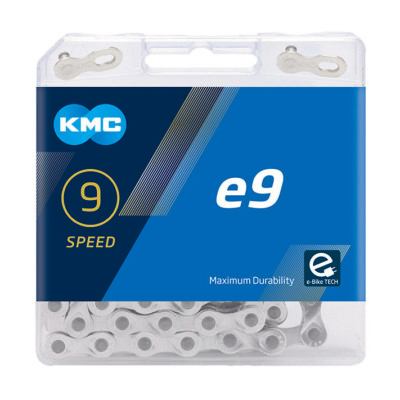 KMC E-Bike Kette e9 9-fach 122 Glieder mit Verschlussglied MissingLink Fahrrad 