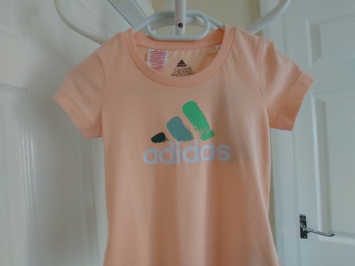 Tee-Shirt“Adidas“Sportswear Hazcor Brucor Light Apricot Colour Size: 7- 8 Years - Picture 3 of 13