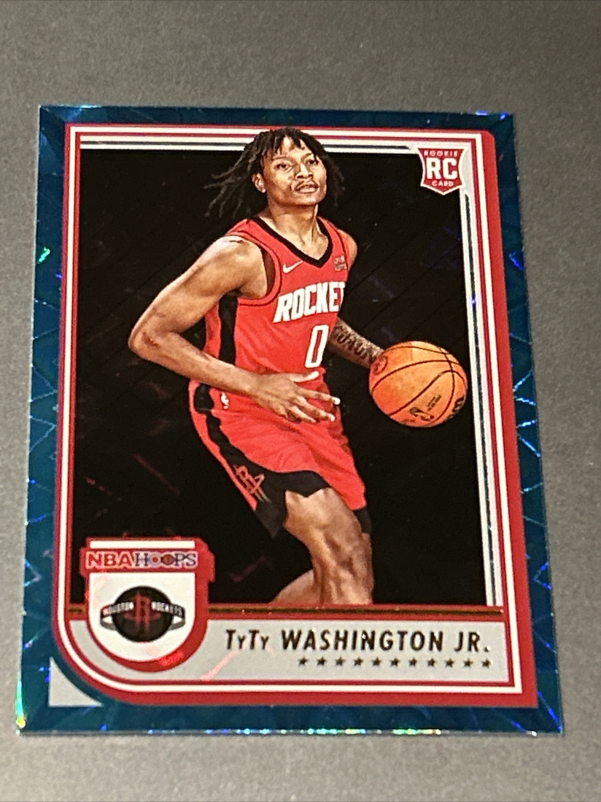 2022-23 Panini NBA Hoops TyTy Washington Teal Explosion #258 Rockets Rookie RC