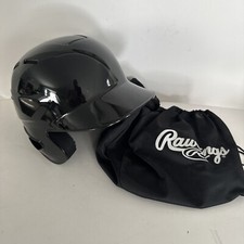 Rawlings Double Ear Baseball Helmet S100 w/Bag - Size 7 - Black