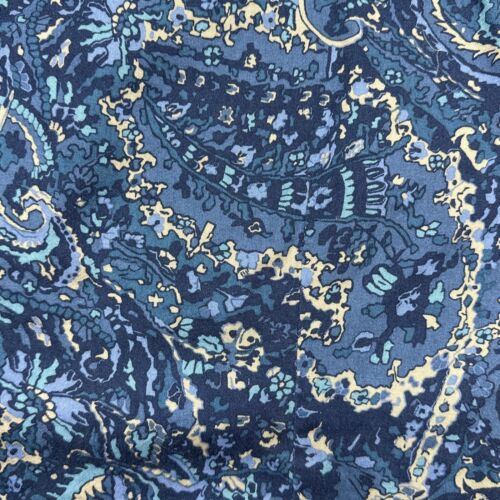 Chaps No Iron Top Plus 2X Blue Beige Floral Flip Cuff Long Sleeve Office Casual - Picture 12 of 12