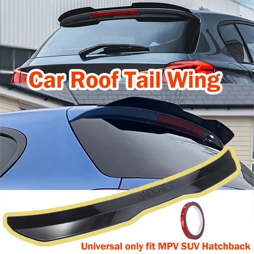 Carbon Black Car Rear Trunk Spoiler Lip Roof Tail Wing For Hatchback Universal