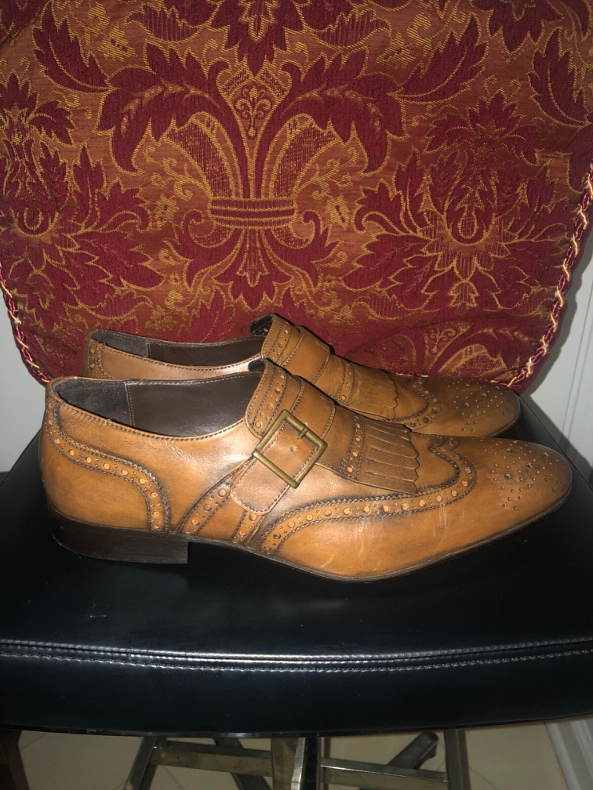 TESTONI BASIC WINGTIP MONK STRAP BROWN LEATHER SH… - image 6