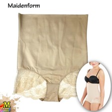 NWOT Maidenform Women's M Tame Your Tummy High Waist Lace Brief DMS704 Beige