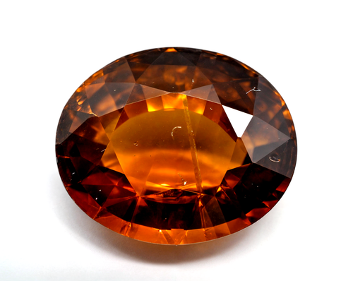 Natural Flawless Hessonite Garnet 14.10 Ct Oval Cut Certified Loose Gemstone - Picture 2 of 5