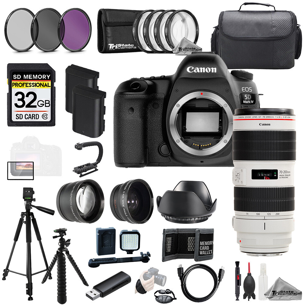 Canon EOS 5D IV + EF 70-200mm f/2.8L IS III USM Lens +32GB+9