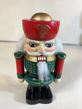 Bearded Soldier Nutcracker 7 Inch Red Gold Green Richly Detailed Christmas Decor