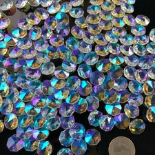 100/200/300X AB Octagonal Bead Crystal Chandelier Suncatcher Prism Pendants DIY