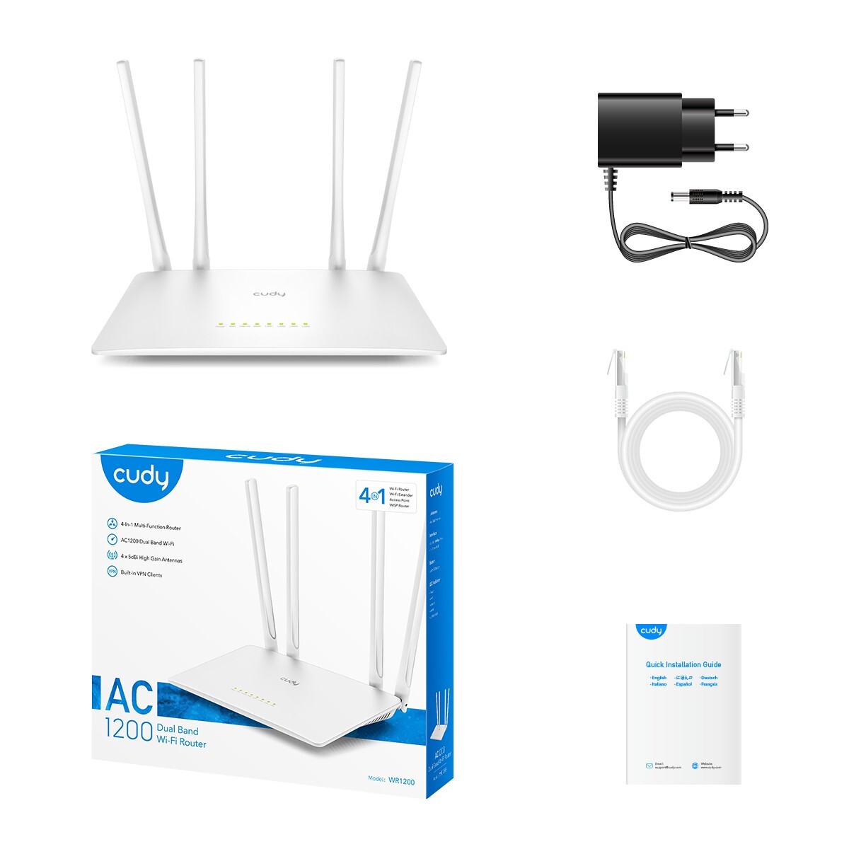 Cudy WR1200 | AC1200 Wireless 10/100Mbps Dual Band Wi-Fi Router | eBay