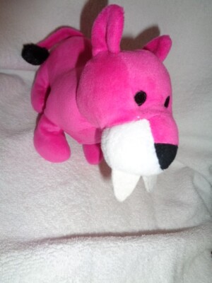 Sabertooth Tiger Hot Pink 7'' Plush Stuffed Animal 2018 Fun Express 13824024