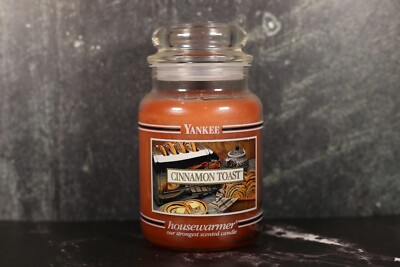 YANKEE CANDLE 22 oz. *RARE BEAUTY* CINNAMON TOAST: BLACK BAND, NEVER BURNED