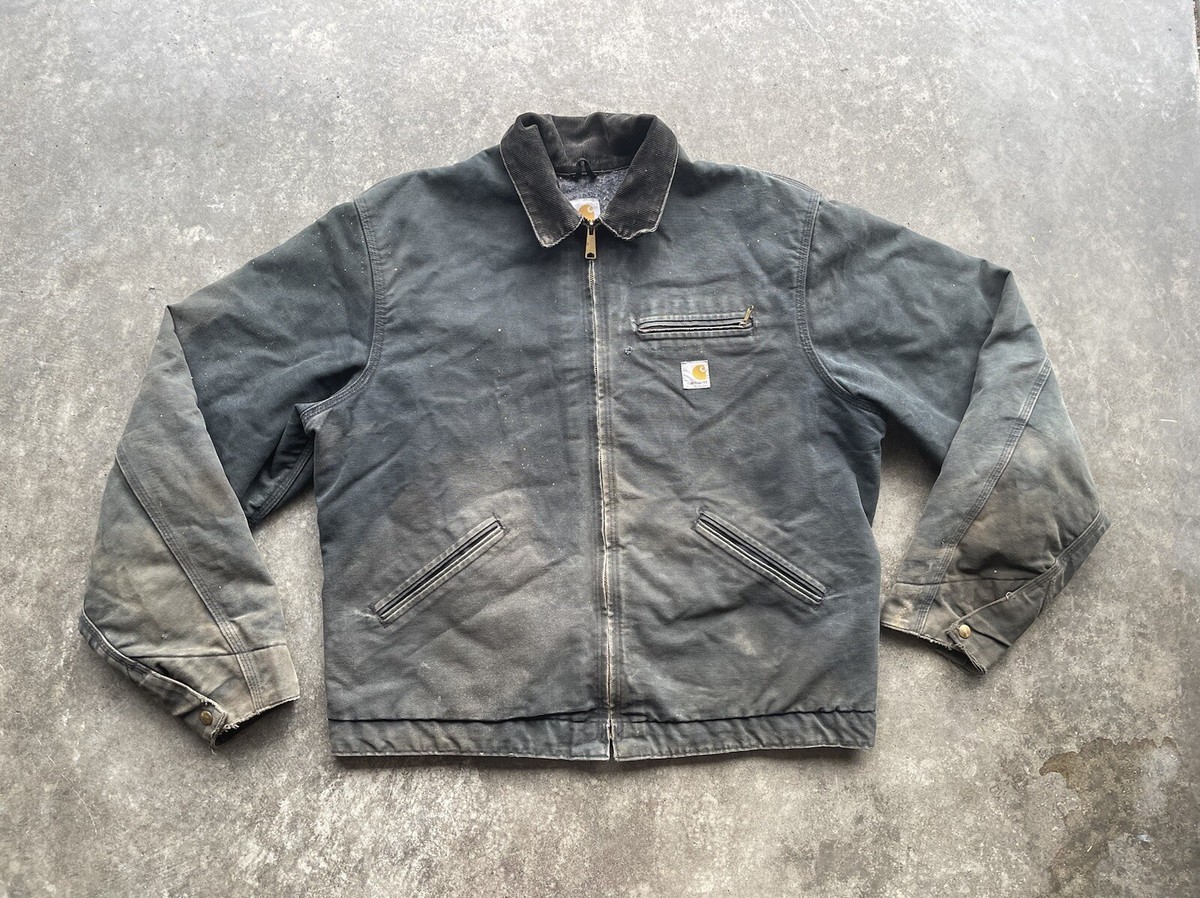 Vtg Carhartt J01 BLK Distressed Blanket Lined Detroit Vtg Carhartt J01 BLK Distressed Blanket Lined Detroit