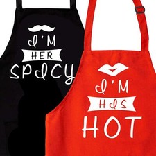 2-Piece Funny Kitchen Apron Set Bridal Shower Engagement Wedding for Couple