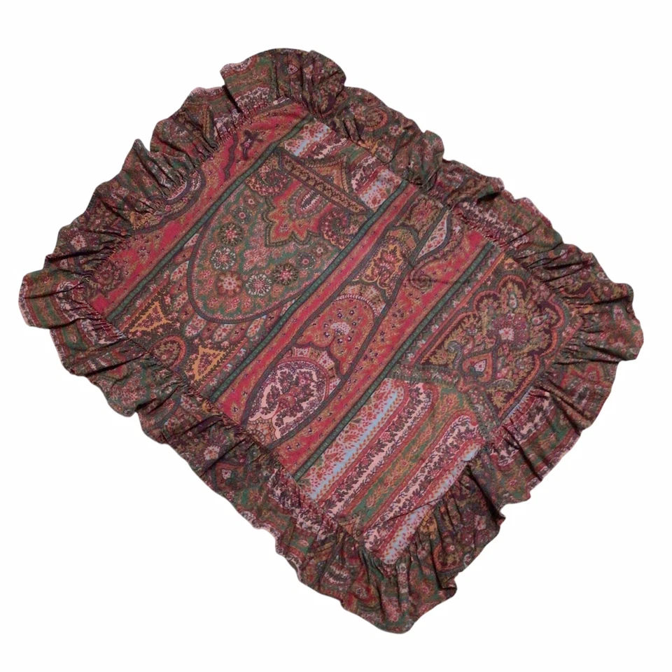 Par de fundas de almohada estándar vintage Ralph Lauren Cardiff cachemir con volantes Foto 4 de 4