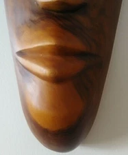 African Tribal Mask Wooden Hand Carved Wall Art Decor about 20"