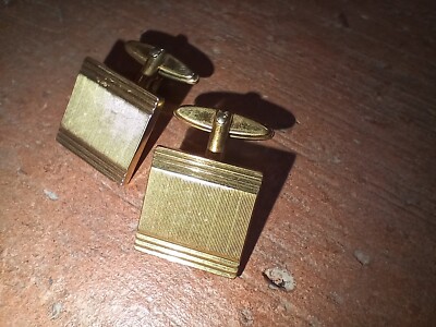 Manschettenknöpfe Manschetten Knöpfe Double Vintage gold quadratisch alt