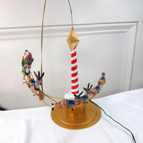 Mr. Christmas Floating Tree Top Santa Reindeer Sleigh Rotating Motion Topper - Photo 9/19