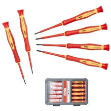 Insulated Precision Screwdriver Set - 1000V 6-pc Terminal Screwdriver Set w/M...