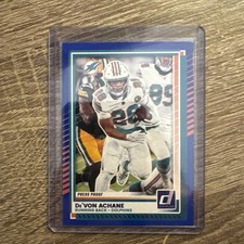 2025 Panini Donruss - De'Von Achane #110 Press Proof Blue