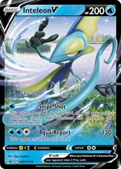 Inteleon V - SWSH016 - Pokemon Sword & Shield Promo Ultra Rare Holo Card NM