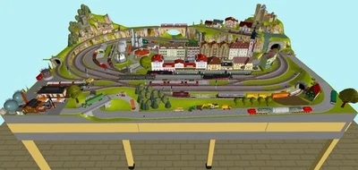 GP-034 Ma piano binari (37 pagine) H0 Märklin binario C piano binari Seefeld 265 x 170 cm