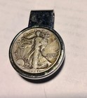 US 1941 Walking Liberty Half Dollar (VF)-90% Silver Coin Hinged Money Clip — photo 1