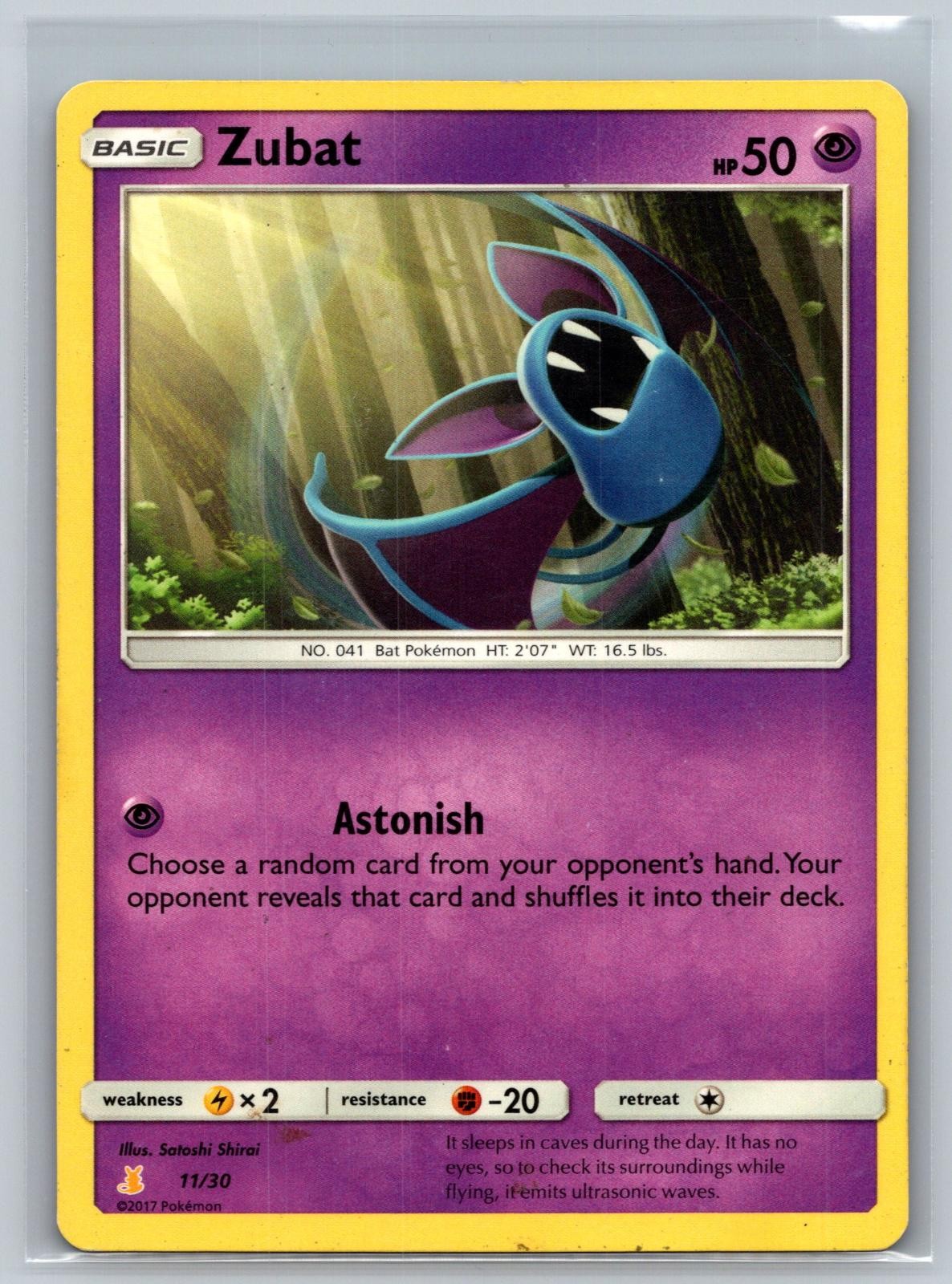 Zubat 11/30 Common SM Trainer Kit: Lycanroc & Alolan Raichu Pokemon Card MP