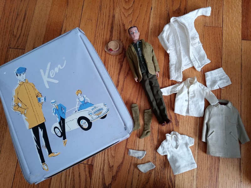 Barbie Vintage 1960's Ken Doll with 1962 Blue Case & Clothes
