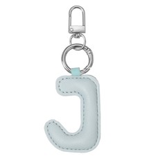 Initial Letter Keychain Cute Leather Keychains with Letter J Light Blue