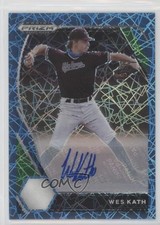 2021 Panini Prizm Draft Picks Carolina Blue Velocity Wes Kath #PDP57 Auto 04h3